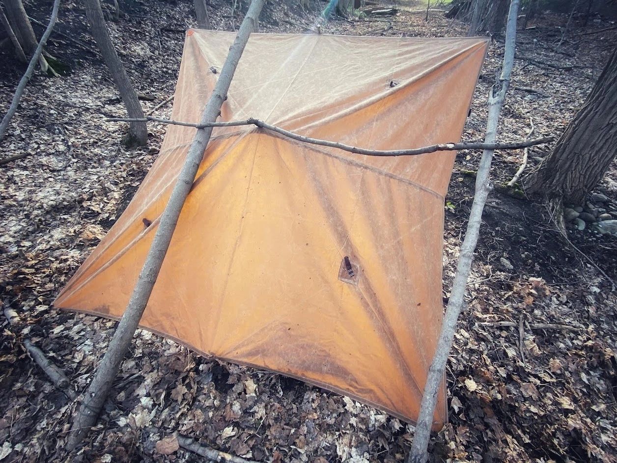 Waxed Canvas 8'x8' Scout Tarp / A Opossum Den Shelter