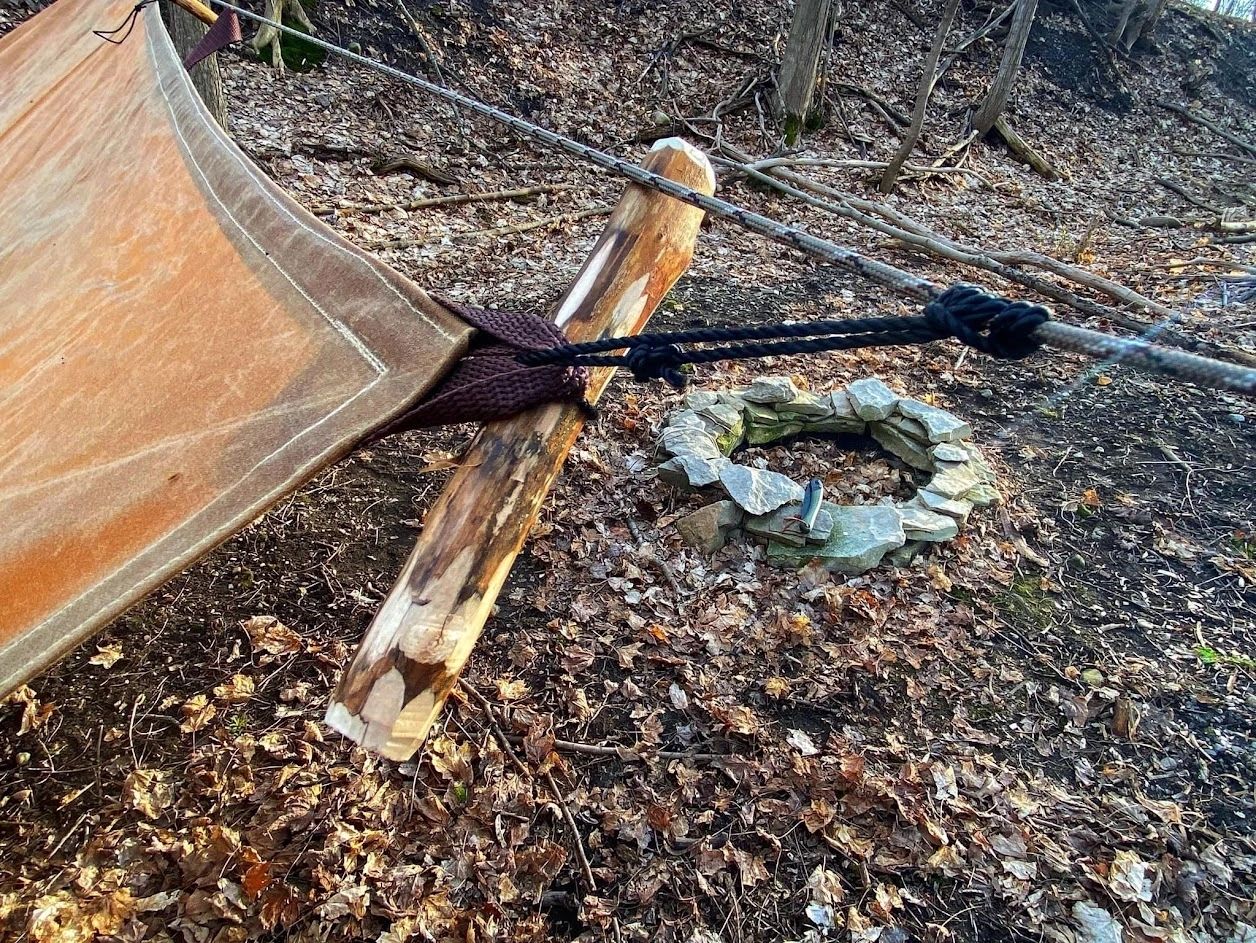 Waxed Canvas 8'x8' Scout Tarp / A Opossum Den Shelter